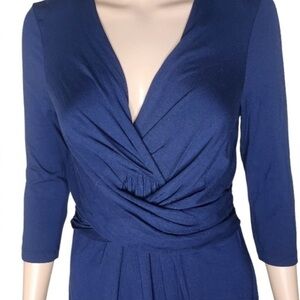 Elegant Navy Blue Seraphine Maternity Wrap Dress